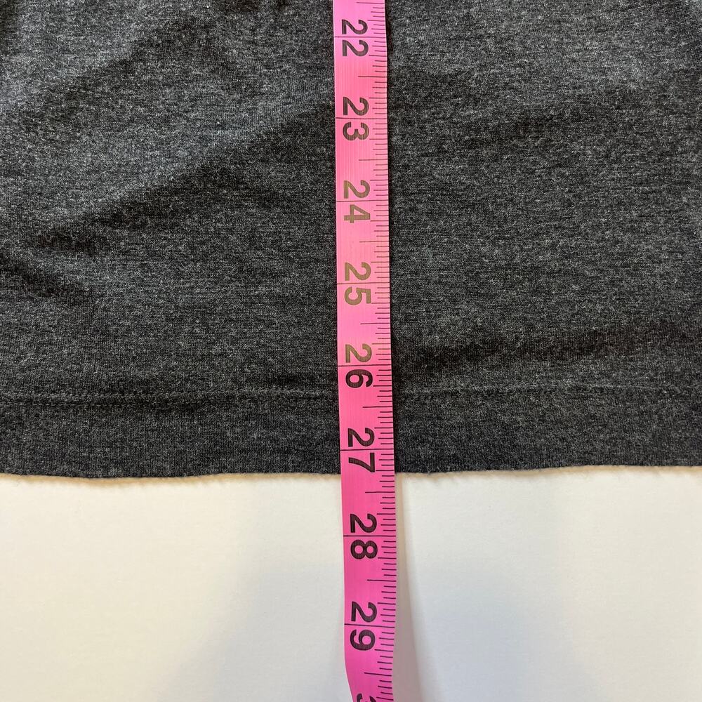 Free People Dark Gray V-Neck Knit Studs Short Sleeve Boho Shift Dress Women - Picture 8 of 10